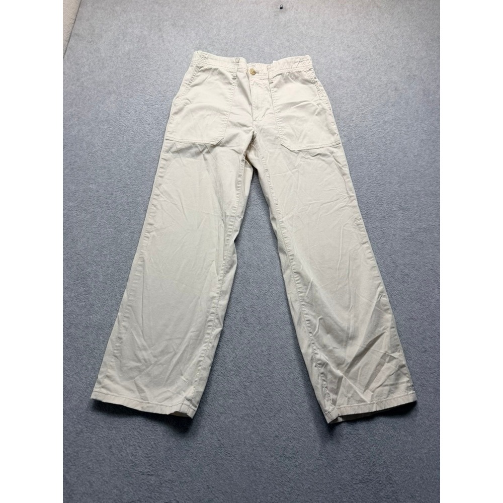 Banana Republic  Womens High Rise Wide Leg Utility Chino Beige Khaki Size XS